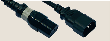 Power cords with server side locking