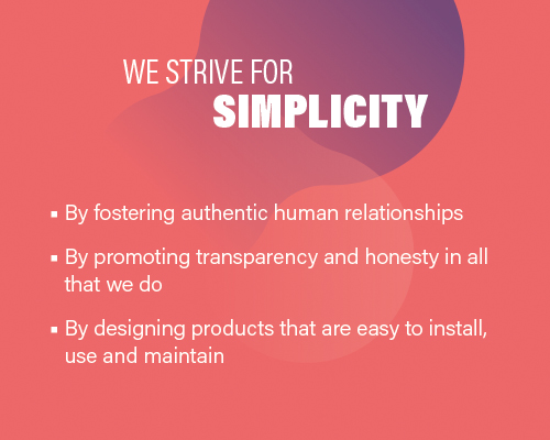 WE STRIVE FOR SIMPLICITY