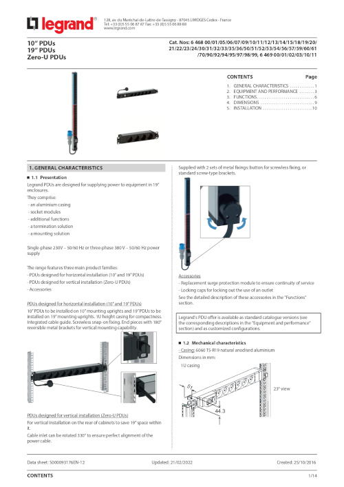 10-pdus 19-pdus zero u pdus